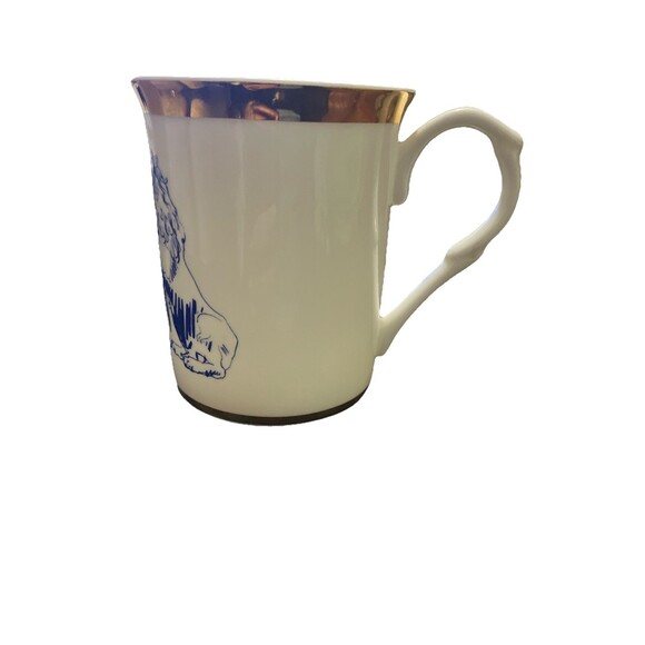 German Bayers Löwen Lion Crest coffee tea mug Porcelain Mug Gold Gilt, blue - Picture 4 of 15